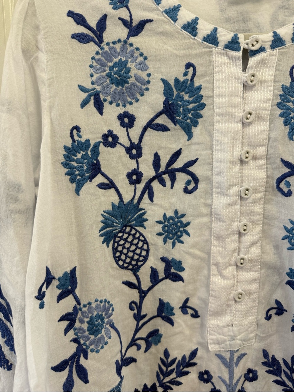 JOHNNY WAS TARRA FIELD HENLEY BLOUSE SMALL * - Picture 6 of 9